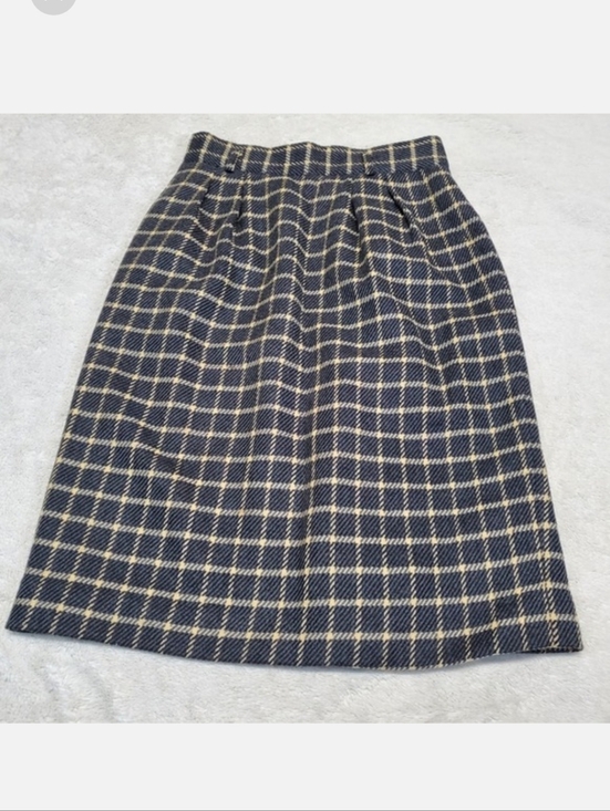 Jones New York Dresses & Skirts - Jones New York Gray Cream Plaid Wool Skirt 10 Academia Classic Office Old Money